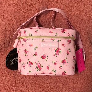 Betsey Johnson Pink Floral Lunch Bag